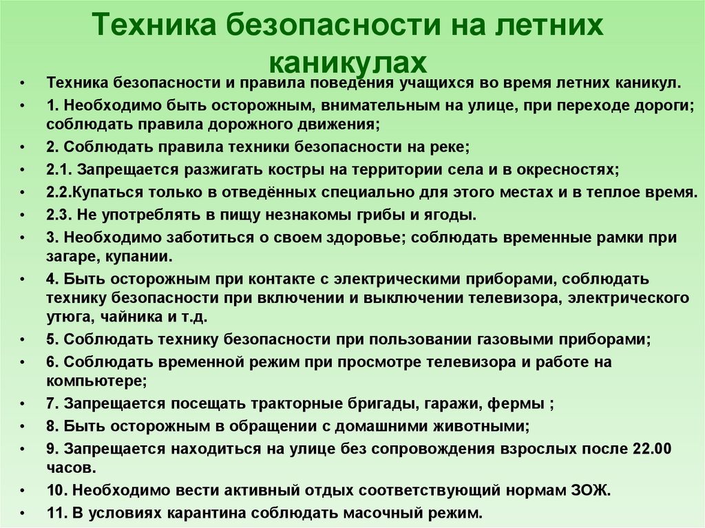 Мои безопасные каникулы презентация 8 класс